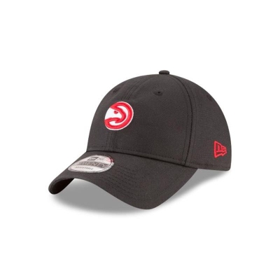 Black Atlanta Hawks Hat - New Era NBA Waxed Canvas 9TWENTY Adjustable Caps USA2134670